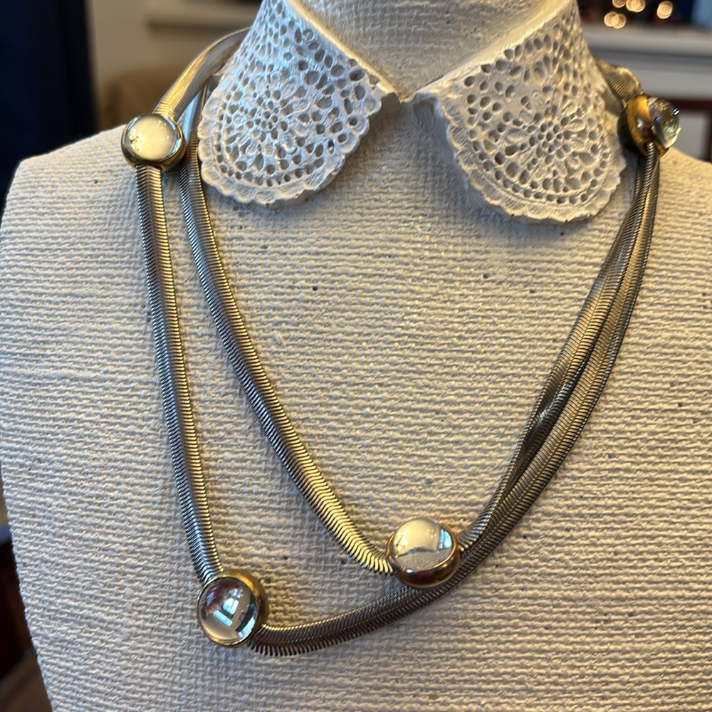 36” Silver Chain Necklace cabochons